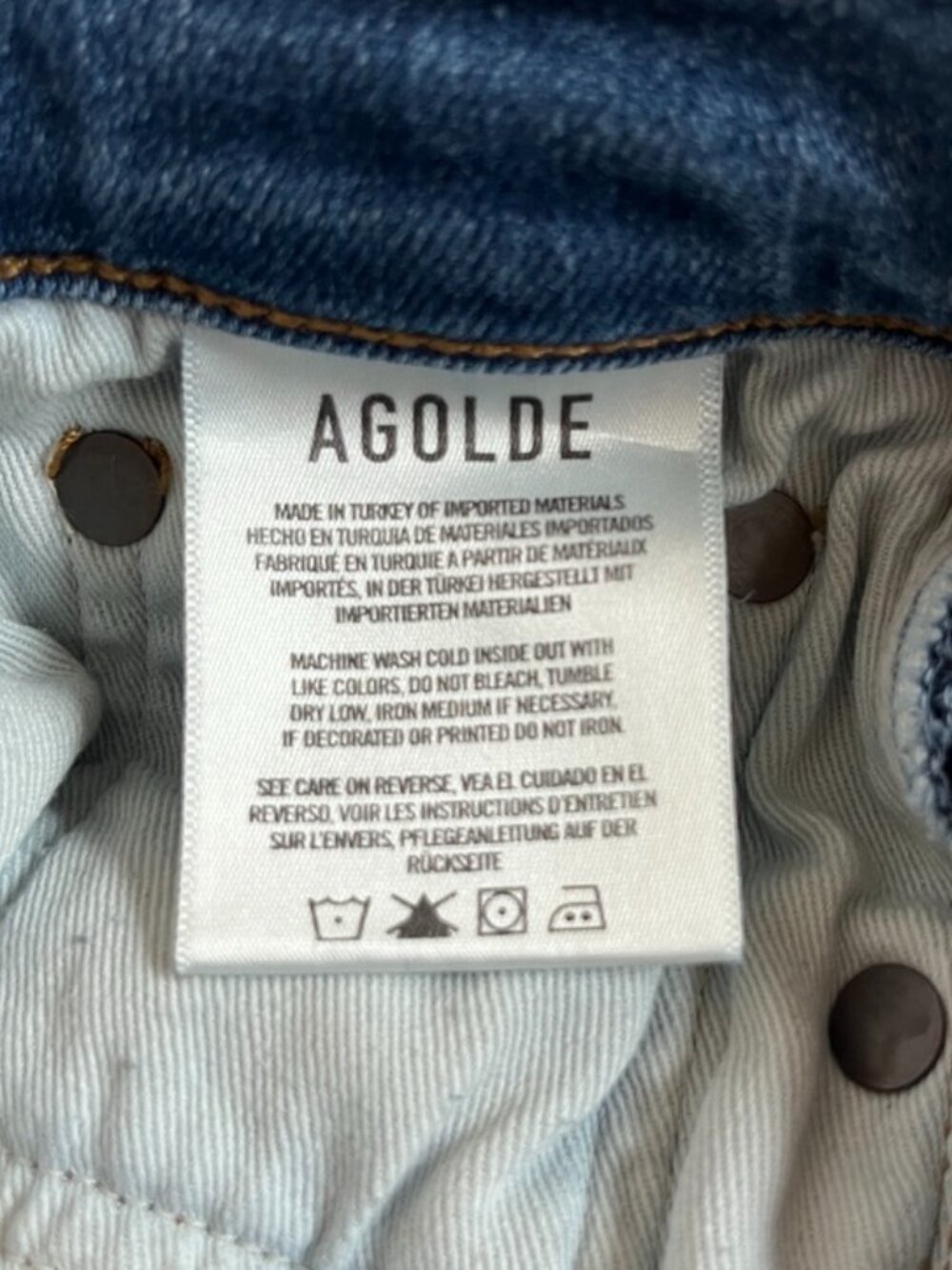 Agolde Sophie Mid Rise Skinny Ankle Jean 28 Blue Wash Distressed Stretch Denim - Picture 8 of 9